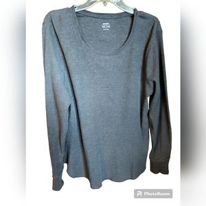 Old Navy XXL Charcoal Waffle Knit Long Sleeve